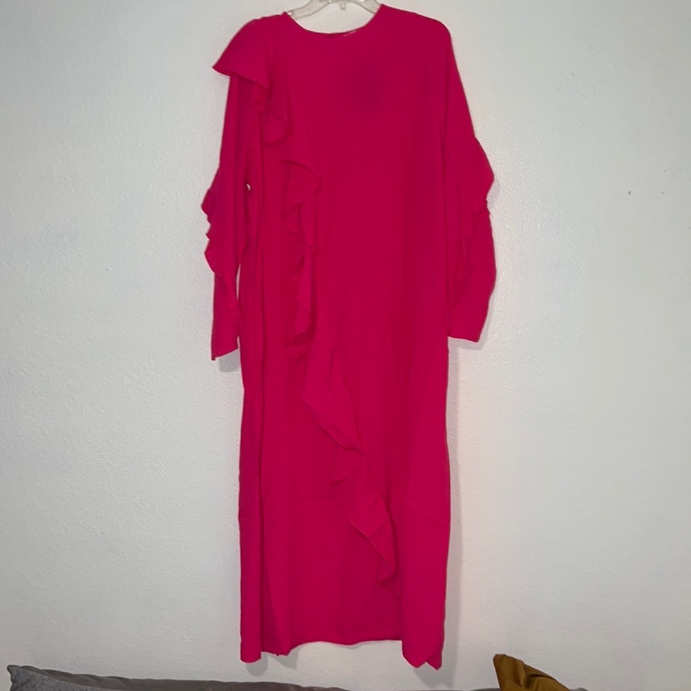 H&M Hot Pink Ruffle Maxi Dress - Picture 3 of 4